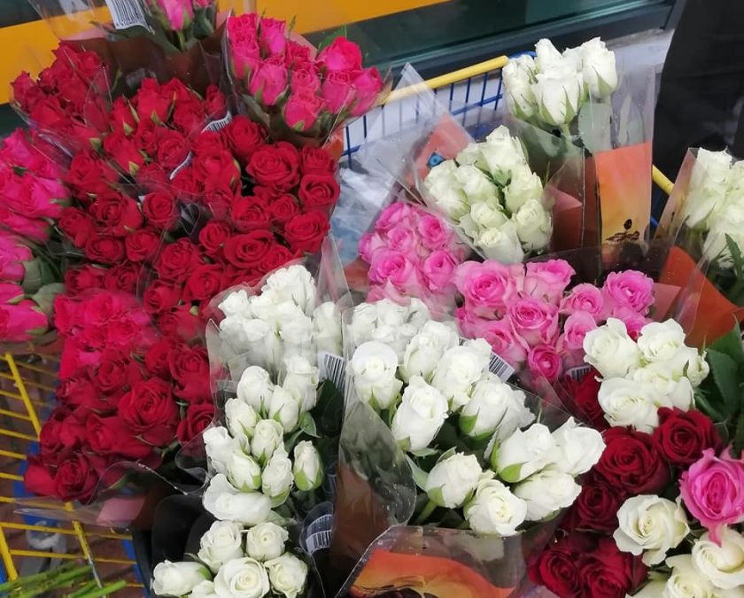 Värikkäitä ruusukimppuja