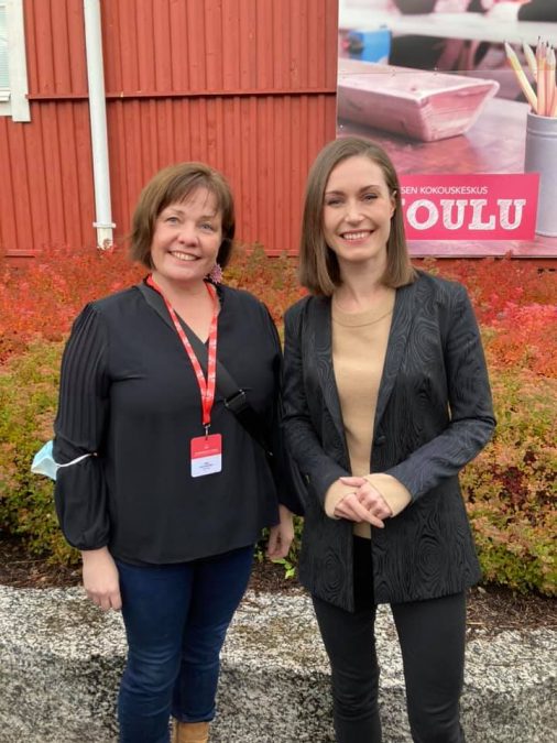 Katja Leino-Murtojärvi ja pääministeri Sanna Marin
